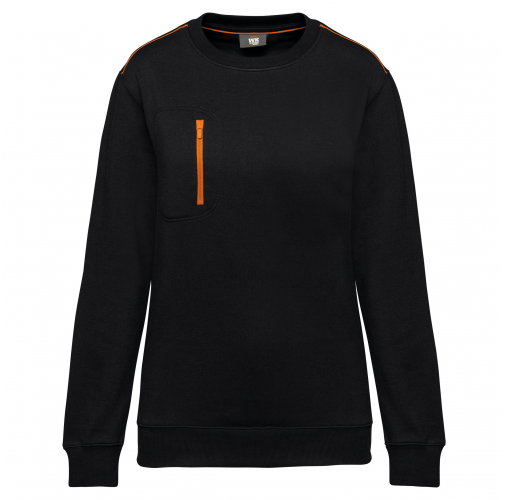black / orange Sudadera Day To Day con bolsillo de cremallera contrastada