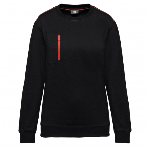 black / red Sudadera Day To Day con bolsillo de cremallera contrastada