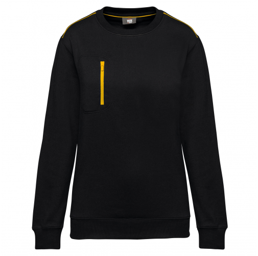 black / yellow Sudadera Day To Day con bolsillo de cremallera contrastada