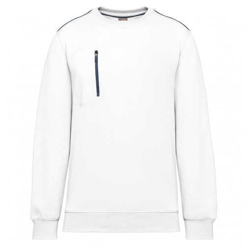 white / navy Sudadera Day To Day con bolsillo de cremallera contrastada
