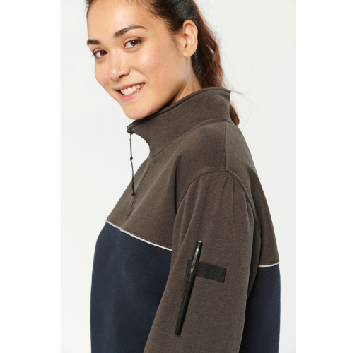 Sudadera 1/4 cremallera ecorresponsable– Unisex