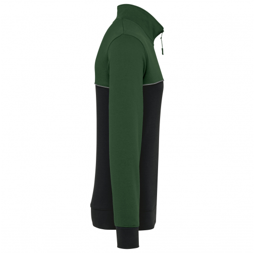 black / forest green Sudadera 1/4 cremallera ecorresponsable– Unisex