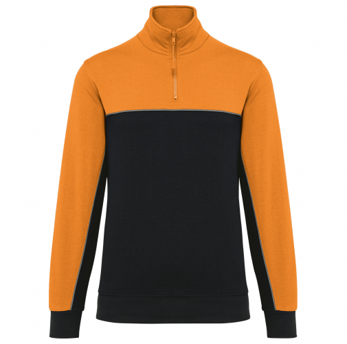 black / orange Sudadera 1/4 cremallera ecorresponsable– Unisex