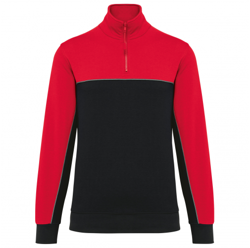 black / red Sudadera 1/4 cremallera ecorresponsable– Unisex