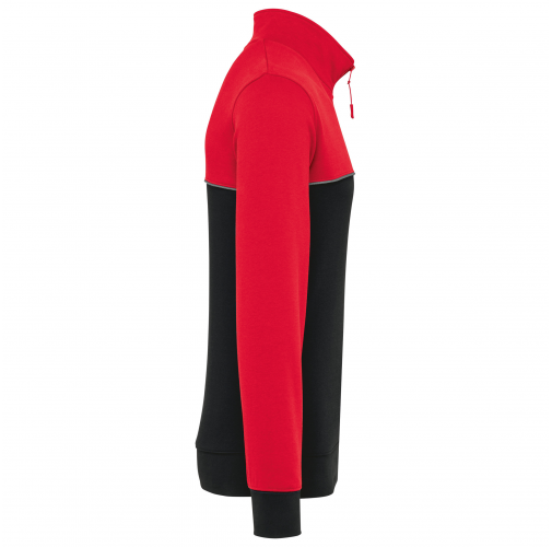 black / red Sudadera 1/4 cremallera ecorresponsable– Unisex