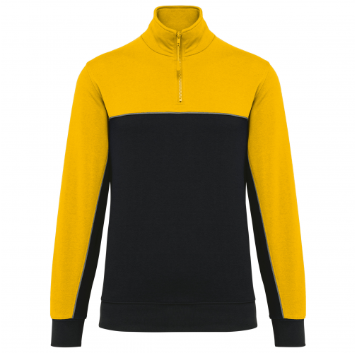 black / yellow Sudadera 1/4 cremallera ecorresponsable– Unisex