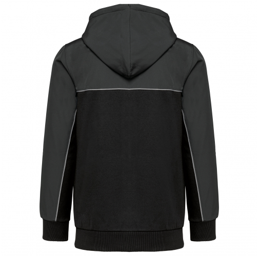 black / dark grey Chaqueta felpa bicolor con capucha y cremallera ecorresponsable unisex