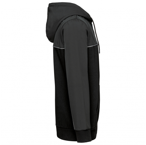 black / dark grey Chaqueta felpa bicolor con capucha y cremallera ecorresponsable unisex
