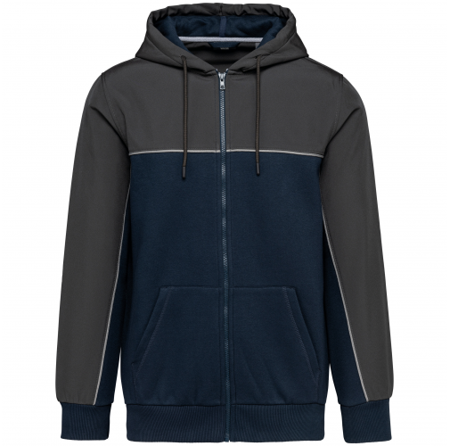 navy / dark grey Chaqueta felpa bicolor con capucha y cremallera ecorresponsable unisex