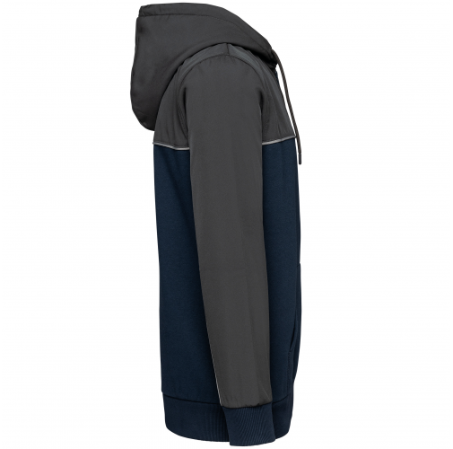 navy / dark grey Chaqueta felpa bicolor con capucha y cremallera ecorresponsable unisex