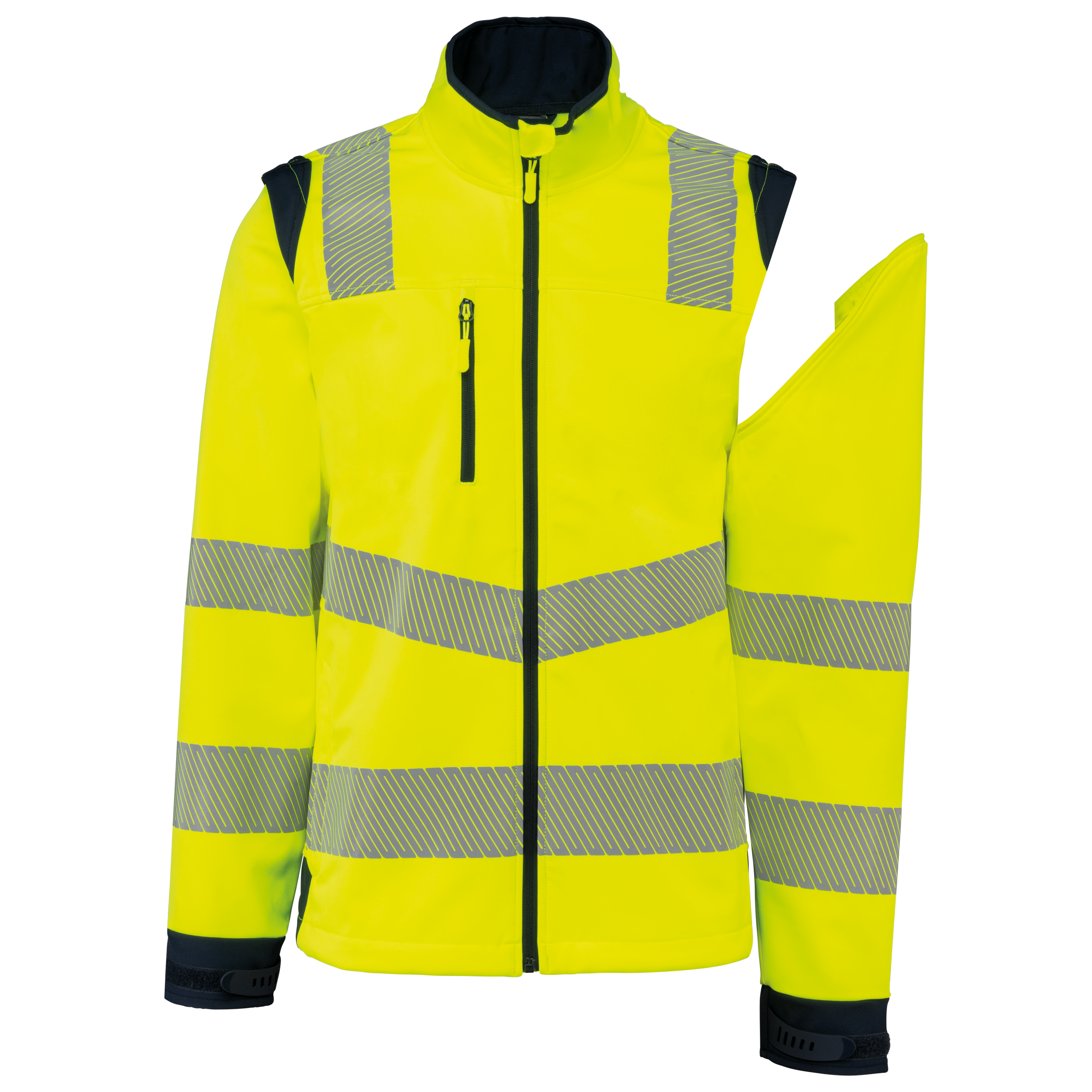 Chaqueta softshell de seguridad reciclada con mangas amovibles unisex