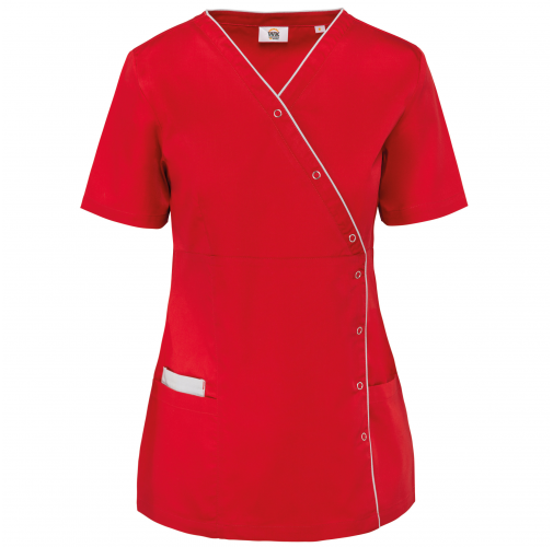 deep red Blusa polialgodón con botones a presión mujer