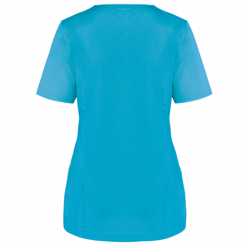 light turquoise Blusa polialgodón con botones a presión mujer