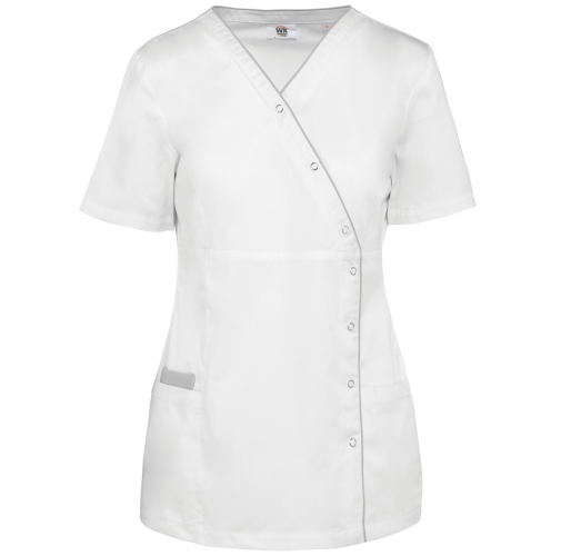 white Blusa polialgodón con botones a presión mujer