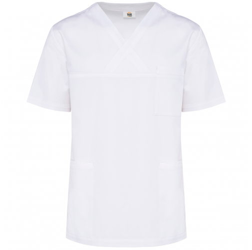 white Casaca polialgodón manga corta – Unisex