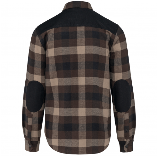 chocolate / dark beige checked / black Camisa a cuadros con bolsillos