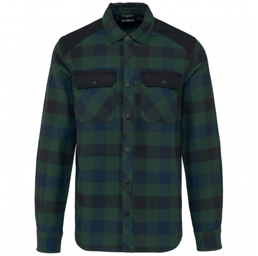 forest green / navy checked / black Camisa a cuadros con bolsillos