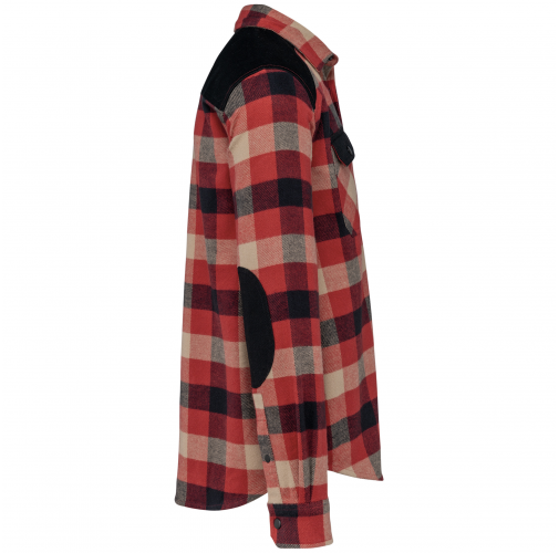 red / dark beige checked / black Camisa a cuadros con bolsillos