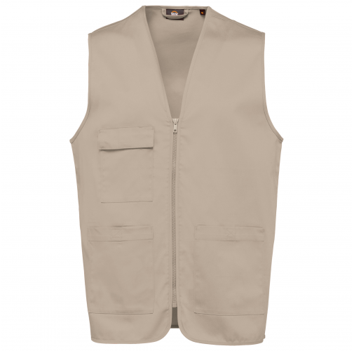 beige Chaleco polialgodón multibolsillos - Unisex