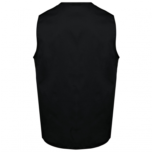 black Chaleco polialgodón multibolsillos - Unisex