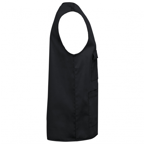black Chaleco polialgodón multibolsillos - Unisex