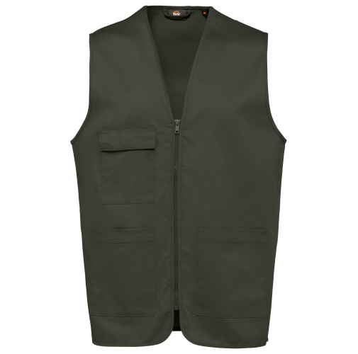 dark khaki Chaleco polialgodón multibolsillos - Unisex