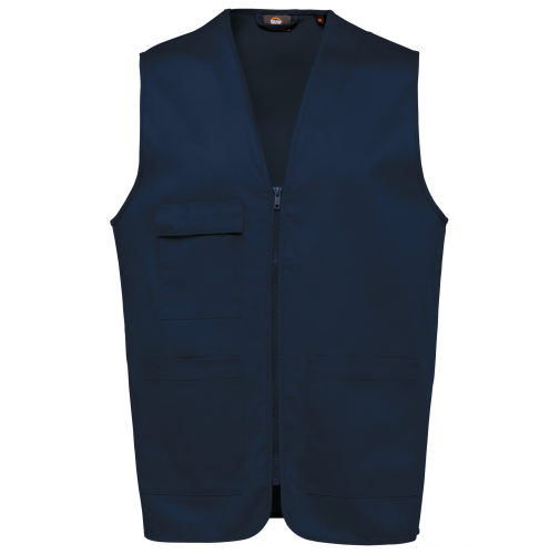 navy Chaleco polialgodón multibolsillos - Unisex
