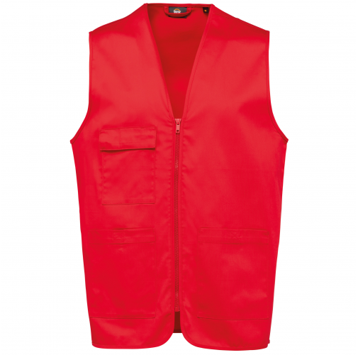 red Chaleco polialgodón multibolsillos - Unisex