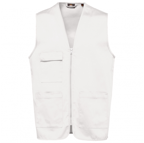 white Chaleco polialgodón multibolsillos - Unisex