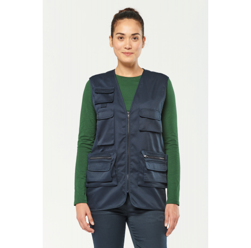 Chaleco polialgodón multibolsillos con forro - Unisex