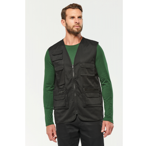 Chaleco polialgodón multibolsillos con forro - Unisex