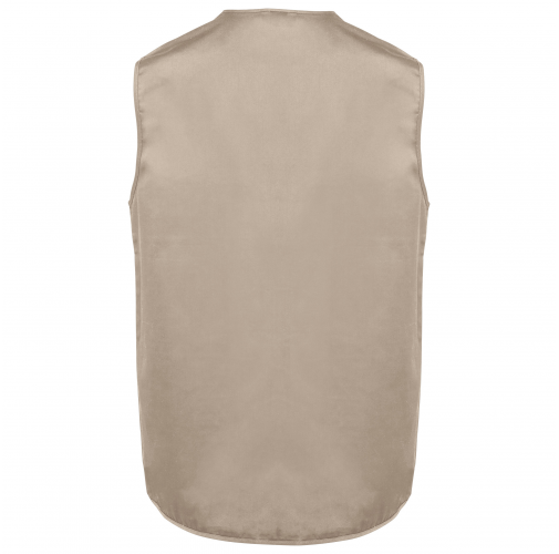 beige Chaleco polialgodón multibolsillos con forro - Unisex