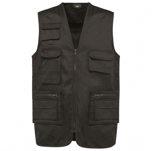 dark grey Chaleco polialgodón multibolsillos con forro - Unisex