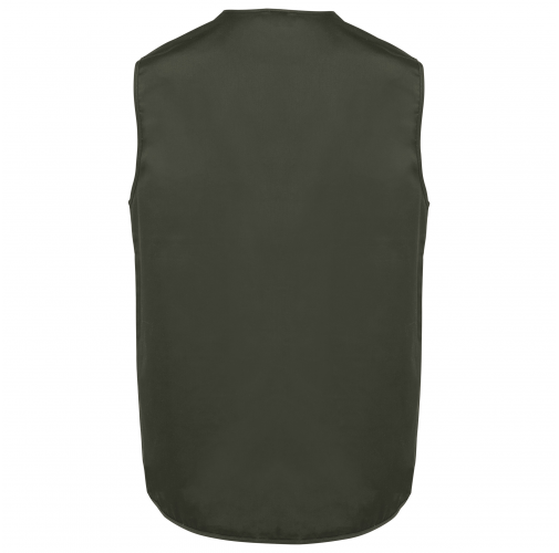dark khaki Chaleco polialgodón multibolsillos con forro - Unisex