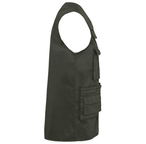 dark khaki Chaleco polialgodón multibolsillos con forro - Unisex