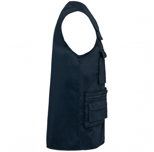 navy Chaleco polialgodón multibolsillos con forro - Unisex