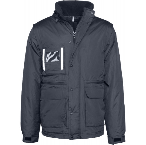 navy Parka workwear con mangas amovibles