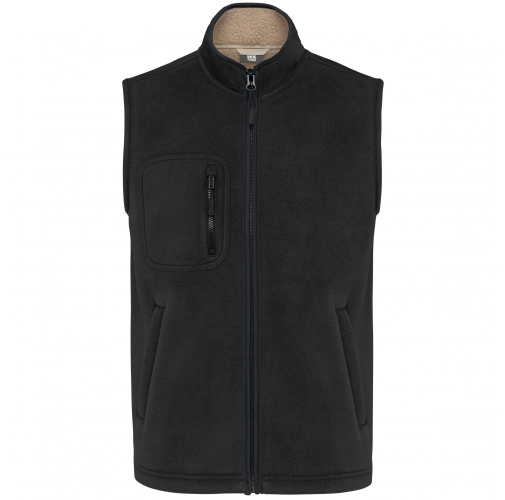 black Chaleco polar con interior de sherpa unisex