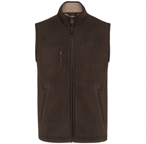 chocolate Chaleco polar con interior de sherpa unisex