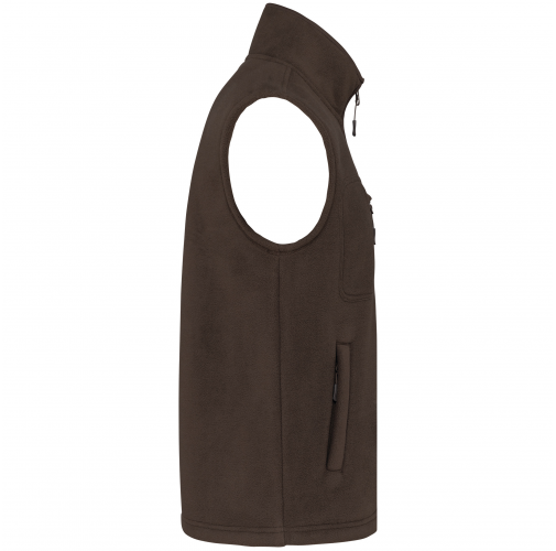 chocolate Chaleco polar con interior de sherpa unisex