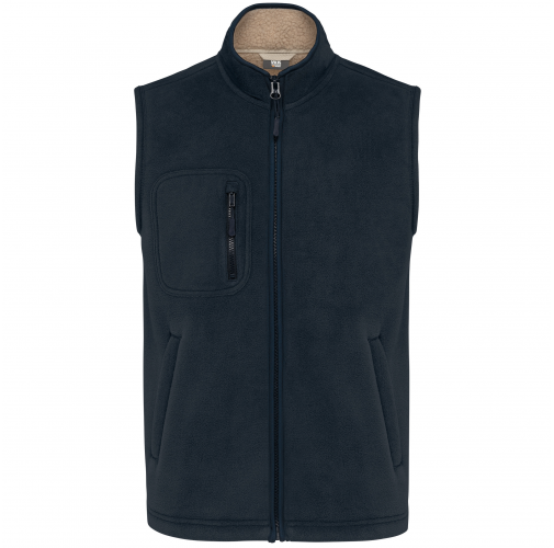 navy Chaleco polar con interior de sherpa unisex