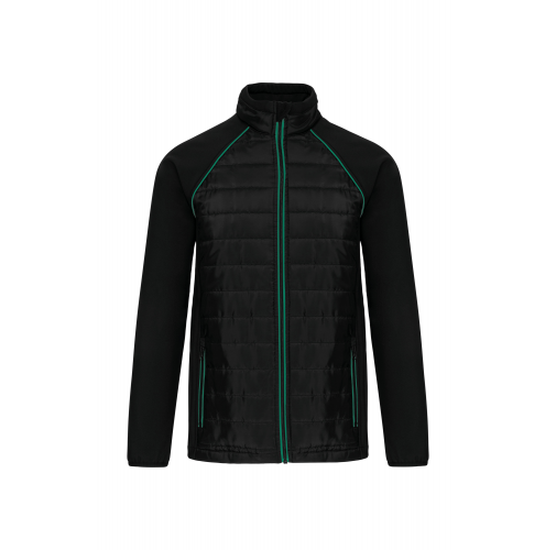 black / kelly green Chaqueta Day To day bimaterial - Unisex