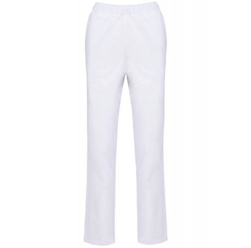 white Pantalón polialgodón mujer