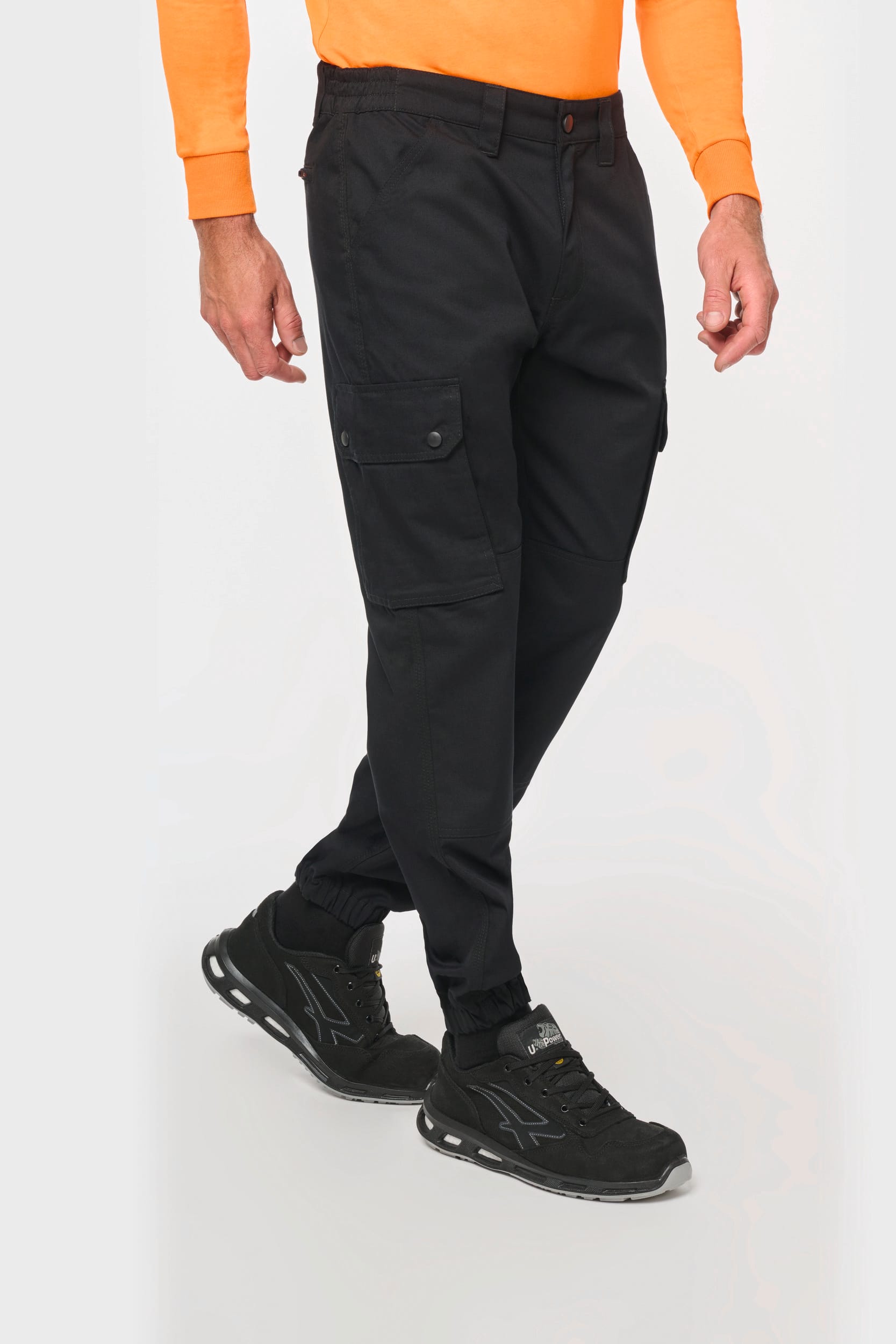 Pantalón cargo unisex con bajo elástico