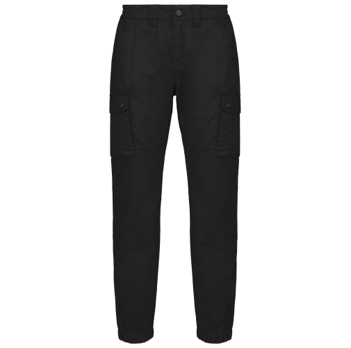 black Pantalón cargo unisex con bajo elástico