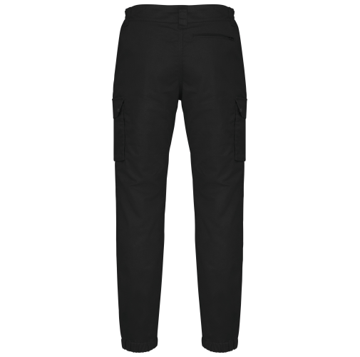 black Pantalón cargo unisex con bajo elástico