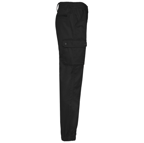 black Pantalón cargo unisex con bajo elástico