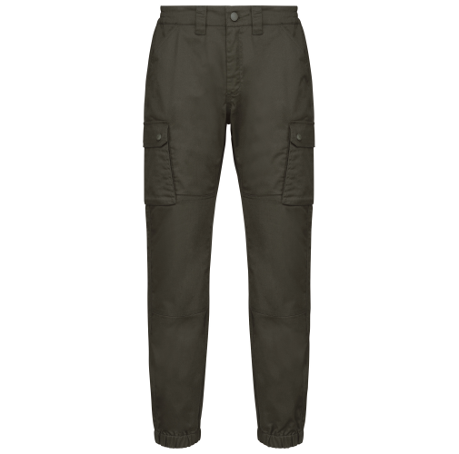 dark khaki Pantalón cargo unisex con bajo elástico