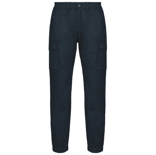 navy Pantalón cargo unisex con bajo elástico