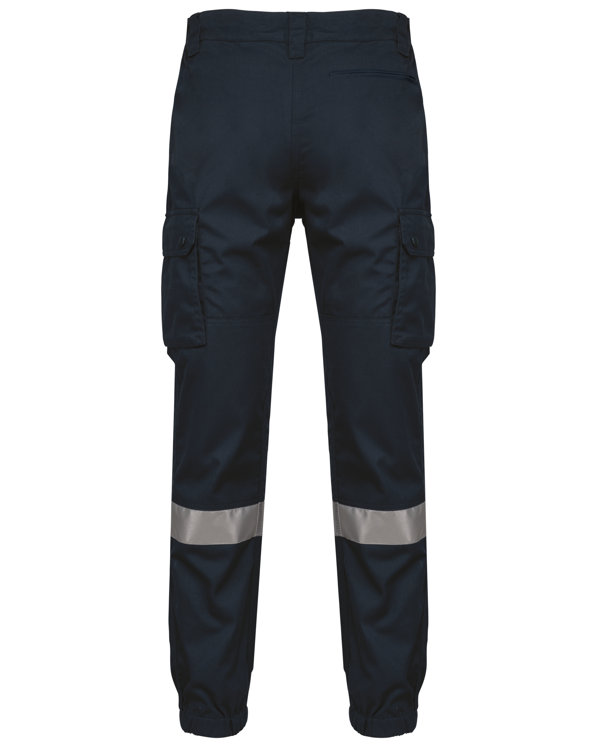 Pantalón cargo unisex con bajo elástico y tira reflectante